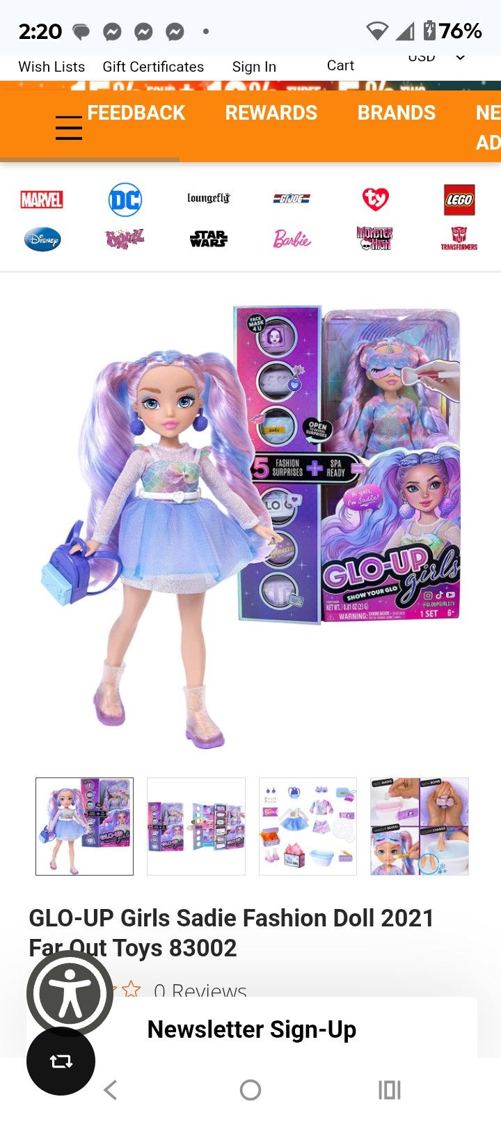 The Glo-up Girls Fashion Doll with Accessories, Sadie
