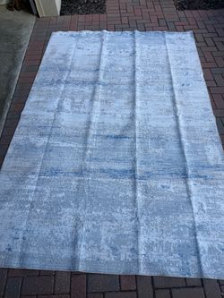 6x9 Blue & Gray Modern Abstract Area Rug