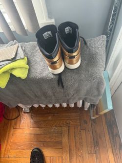 Gold and Black High-Top Sneakers