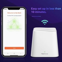 Meshforce M1 Mesh WiFi System, Whole Home WiFi Performance, WiFi Router Replacement, Rooms, Easy to Setup, Parental Control (1 Pack)