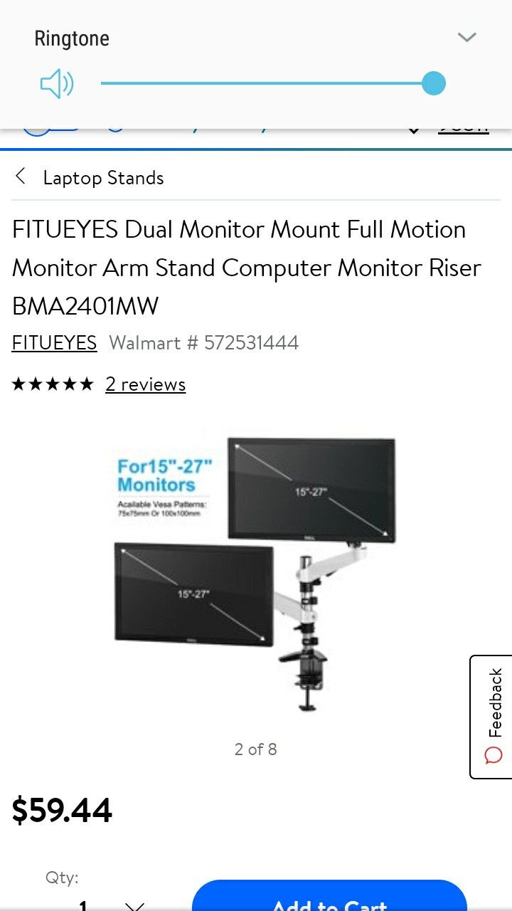 Dual monitor mount, or extendable bed rail