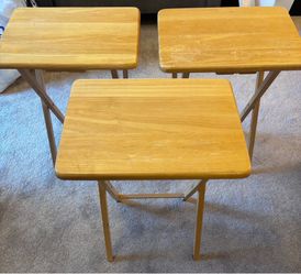 Used Set of 3 Wood TV Trays