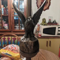 Vtg Brass American Eagle Lamp Q