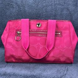 COACH EUC Hot Pink Canvas /Patent Leather Satchel