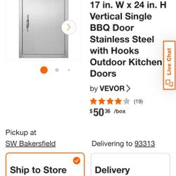 Vertical Single Door For Bbq 17w x 24h