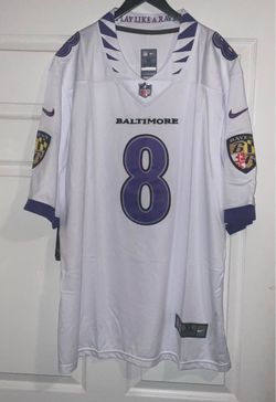 Lamar Jackson #8 Baltimore Ravens 2026-2027 White /Purple Jersey Adult men’s Size Extra Large New with tags