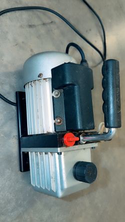 Vacuum Pump with Oil Reservoir, Handle, and Power Cord - Silver/Black