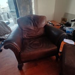 Furniture 38 Inch 20 .00 Table Very Unique 20 Futon Like New 60.00  I Pais  250. 00   6 M Ago And Fair Condition Leather Chair Matching Foot Rest   