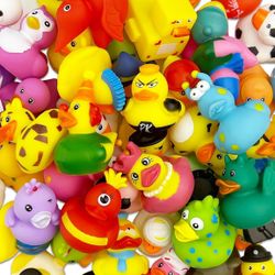 50 Pcs Rubber Ducks in Bulk, Jeep Ducks for Ducking, Assorted Rubber Ducks Jeep Ducking - Toddler Baby Bath Toys Assortment, Kids Birthday Gifts Holid