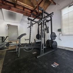 New Home Gym Smith Machine Sm2001 | Multi-Use Adj Bench | 230lb Weight set | Advance Barbell | FREE DELIVERY🔥