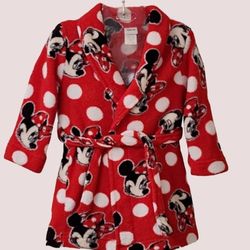 RED MINNIE MOUSE PLUSH ROBE TIE SIZE 2T/3T