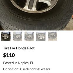 Tire And Rim For Honda Pilot