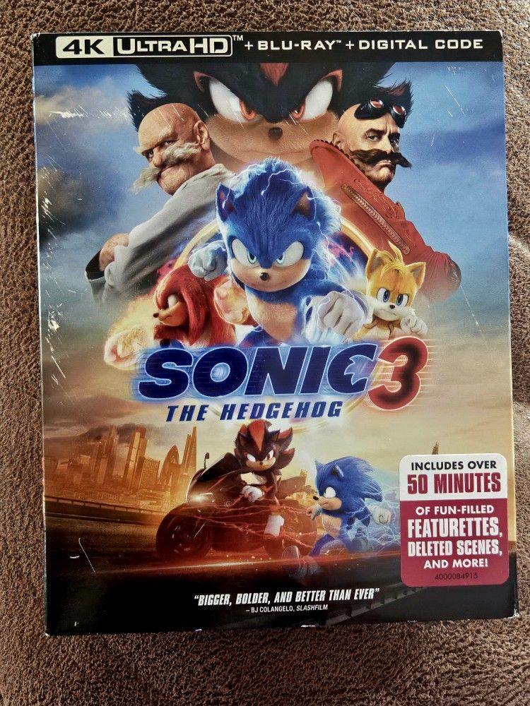 Sonic 3 The Hedgehog Movie Blu-Ray/Digital Code Only *No Box