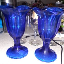 6  Vibtage Cobalt Parfait Cups