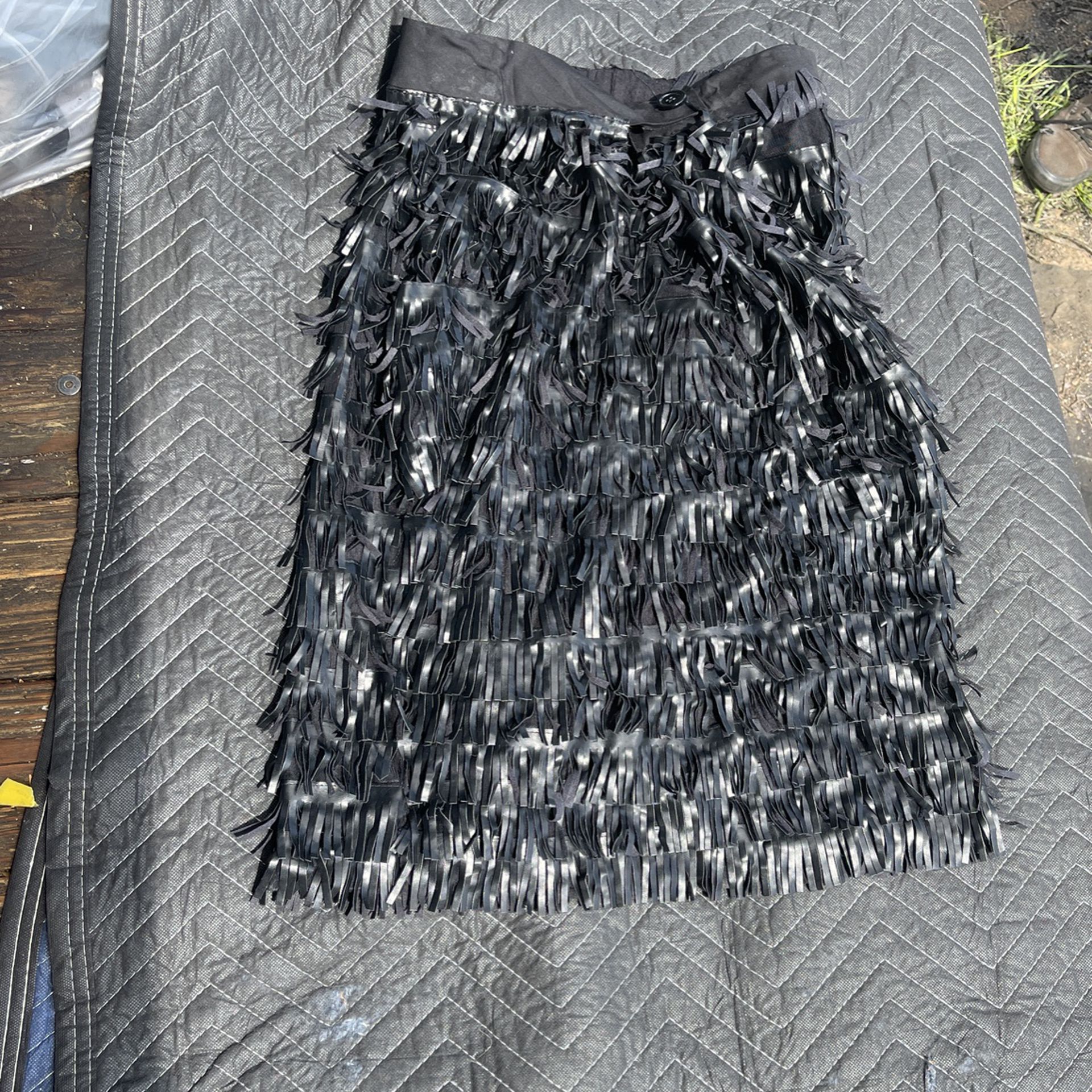 Gojane Leather Fringe Skirt 