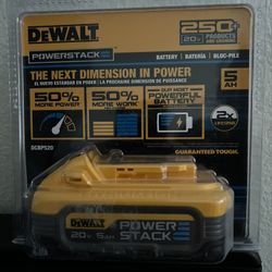 NEW Dewalt lithium ion power stack battery, 20 V, 5.0ah.