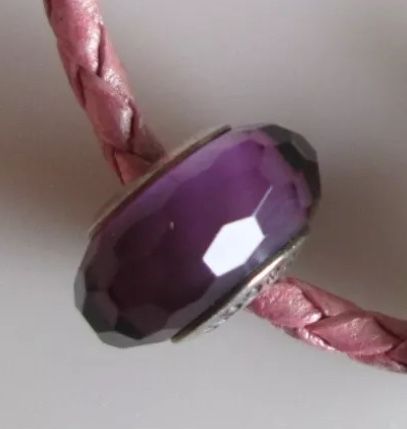 Pandora murano charm rare faceted Purple Retired Authentic 