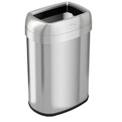 😀 13 Gallon / 49L Stainless Steel Oval Open Top Trash Can with Dual Odor Filters – Sleek, Durable Design for Restaurant, Office, Hotel, Store, Busine