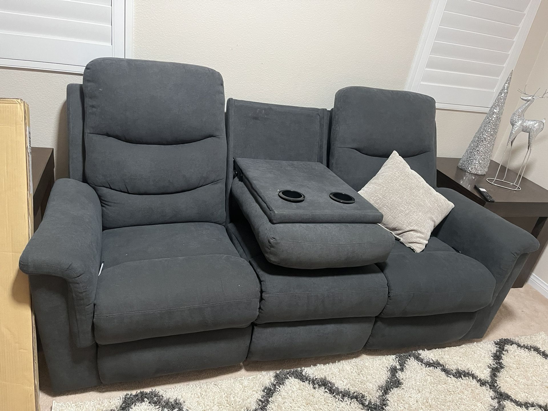 Gray Reclining Sofa