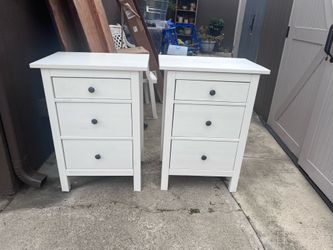 Three drawer white nightstand set (total of 2)