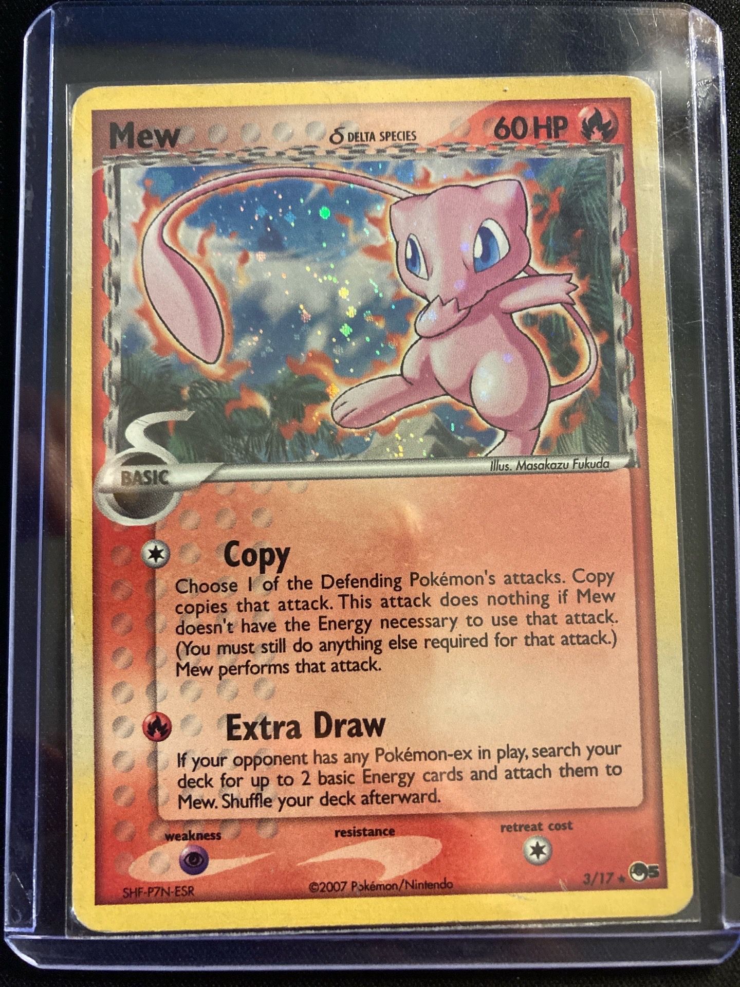 Pokémon Mew Delta Species Holo Error Card | Inverted Back + Swirl | MP/HP