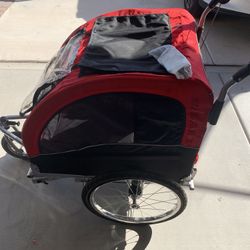 2-in-1 Dog Bike Trailer Pet Stroller