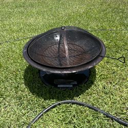 Fire pit fireplace with protective weather cover