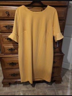 Calvin Klein Yellow Bell Sleeve Dress-size 18W or 2XL