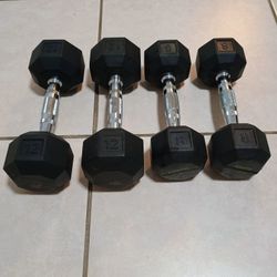 Rubber Hex Dumbbell Sets - 8lb and 12lb (Ignite & Ethos)