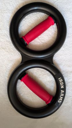 Iron Arms Grip Ring Hand Gripper Strength Exerciser, Black/Red, Red Padded