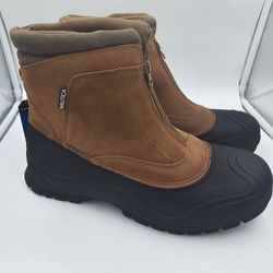 Nautica Mens SIZE 12 TIDEWATER BROWN ZIP UP SNOW Boots-Waterproof Shell 