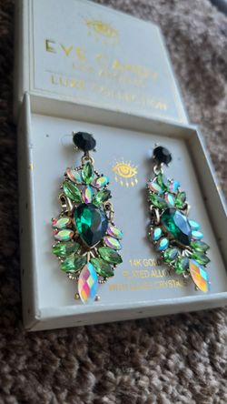 Eye Candy Los Angeles Luxe Collection Green Crystal Earrings