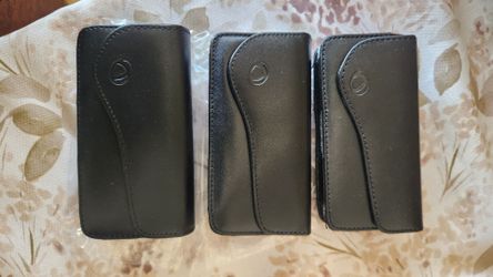 Black Leather Phone Pouch Cases – Lot of 3