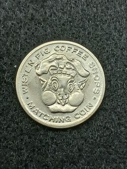 Wistl'n Pig coffee shops matching coin token 1940's?