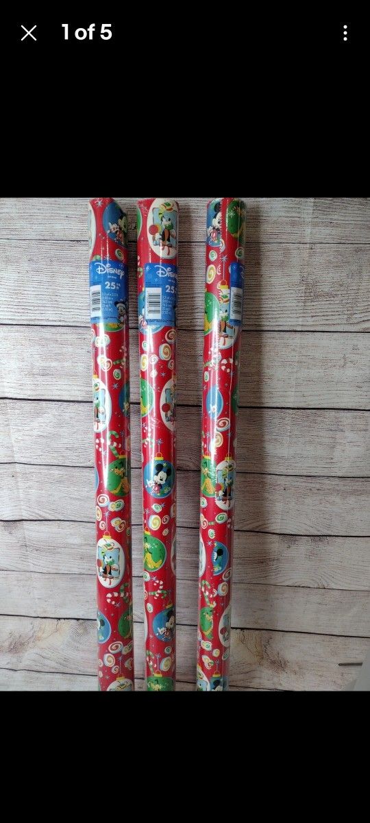 Vintage Christmas Disney Wrapping Paper  Bundle