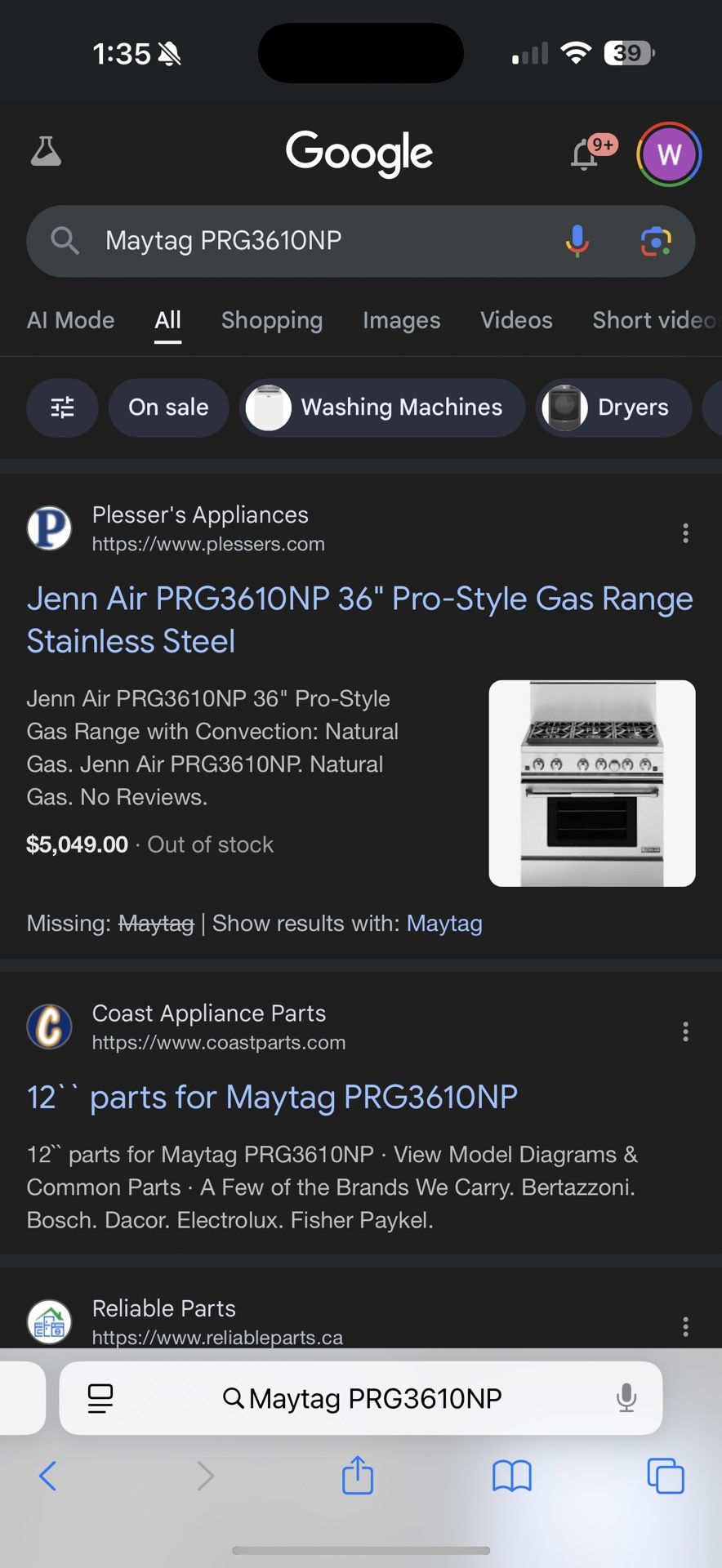 Jenn Air PRG3610NP 36" Pro-Style Gas Range Stainless Steel
