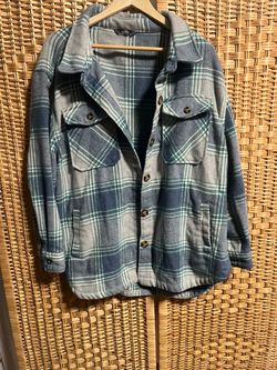 Plaid Flannel Shacket Button-Up Jacket