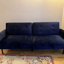 Velvet Blue Sleeper couch