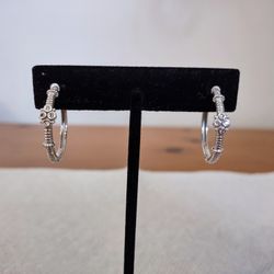 Judith Ripka sterling silver and diamond earrings