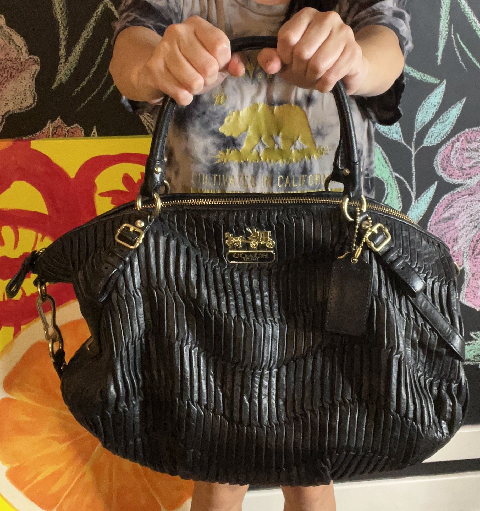 Black Coach Tote Bag (Pullover Bag)