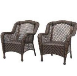 Brand New Set Of 2 Patio Chairs With Built In Cushions In The Box Unbuilt 