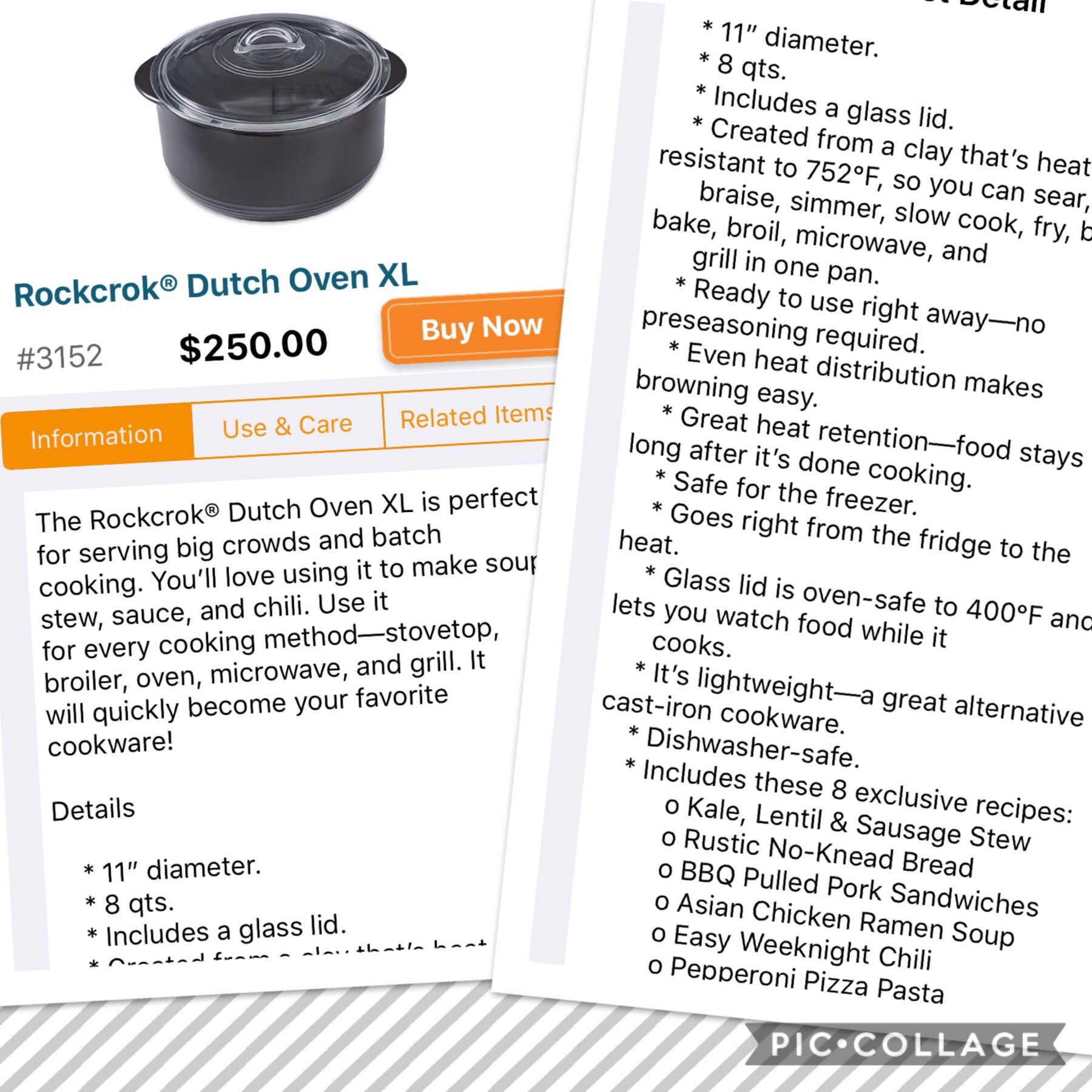 Pampered chef Rockcrok Dutch Oven XL