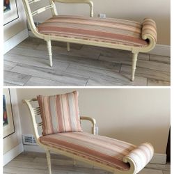 Vintage 19th Century French Empire Style Reclining Arm Bench Chaise, See Full Description 