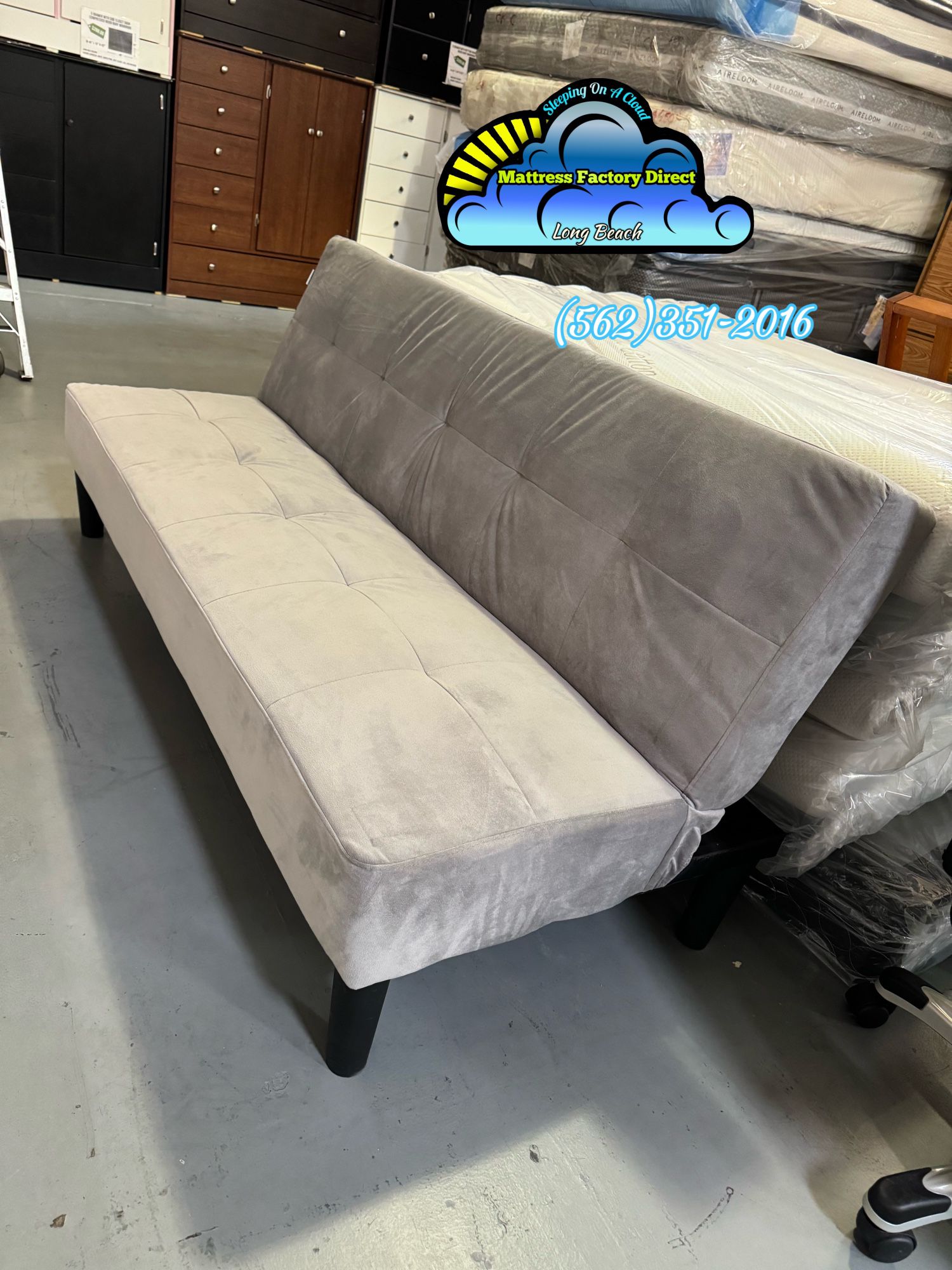 Sofa Grey Couch Futon New 