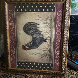 Rooster picture With Frame 