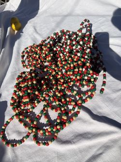 Christmas Bead Garland Lot (8 pcs) – Holiday Decor – OBO