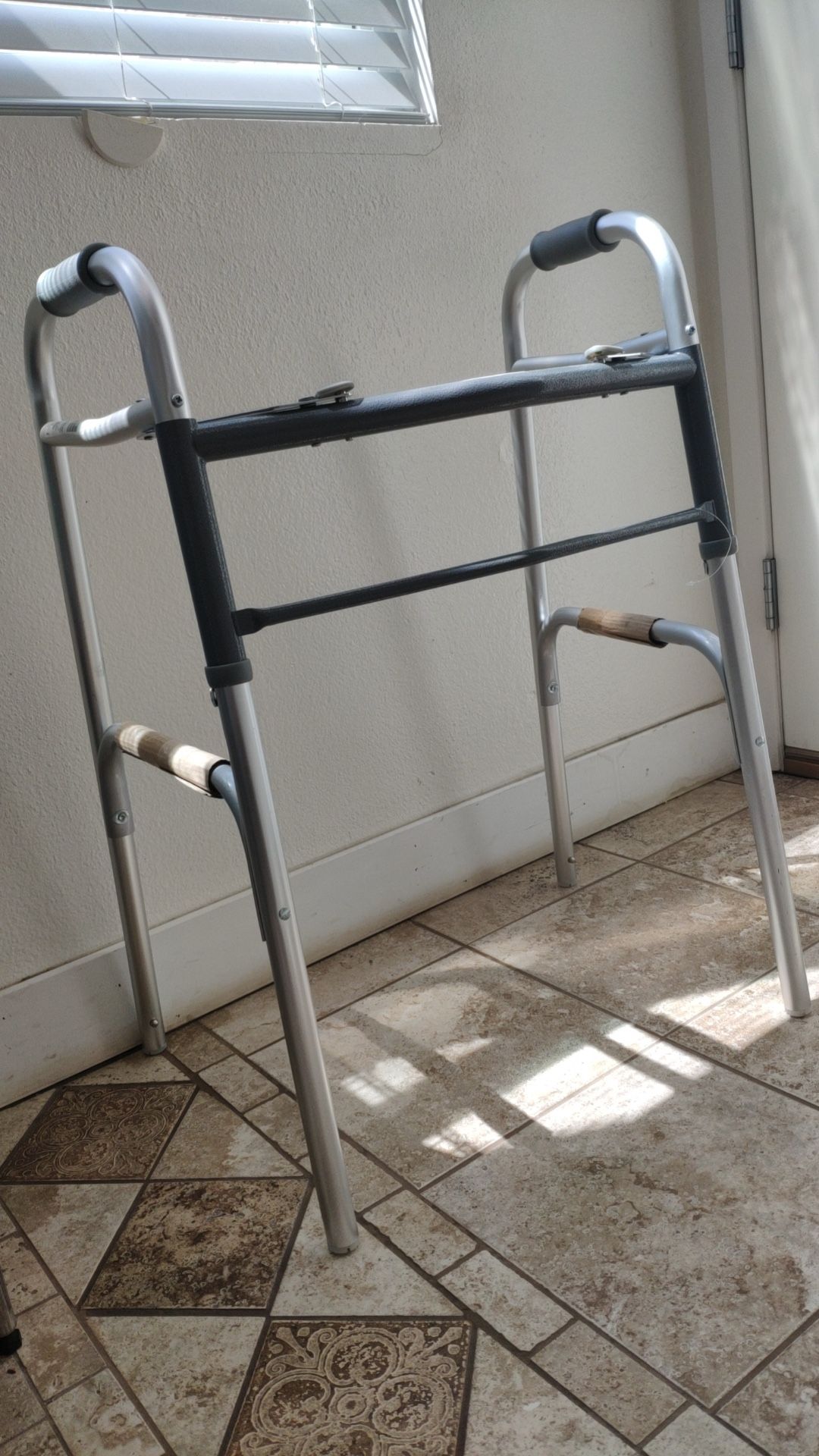 Foldable Walker for Seniors - Aluminum Folding Walker 7-Height Adjustable Compact Walkers