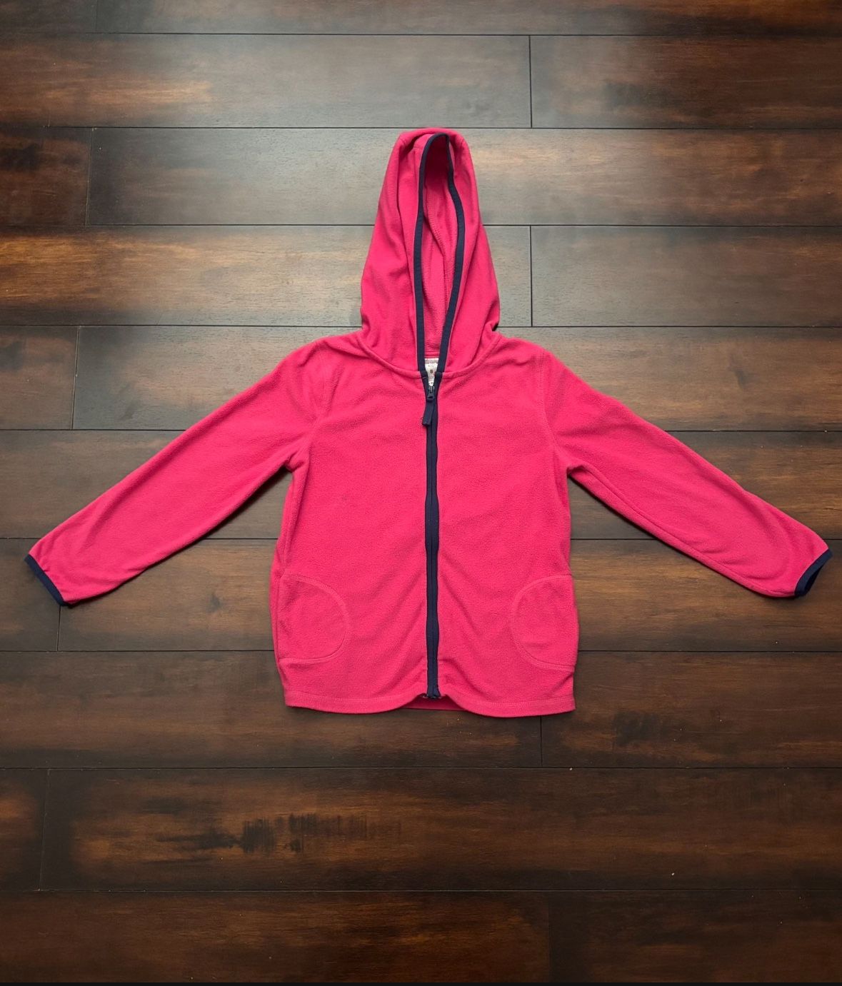 Little Girls Clothes Carter's Fleece Pink Zip-Up Hoodie Sweater Size 8 Fits 7/8