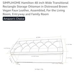 Simplihome Ottoman 48in 