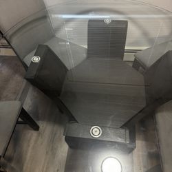 Round Glass Table And Chair Set